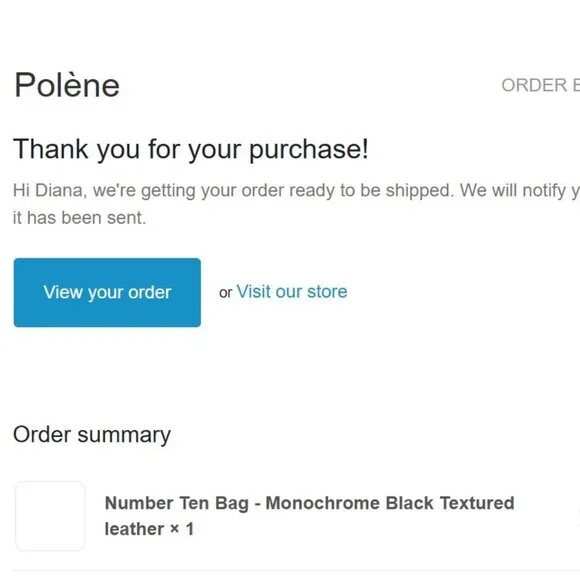 Polene Numero Dix (Number Ten Bag - Monochrome Black Textured leather) - Picture 12 of 15